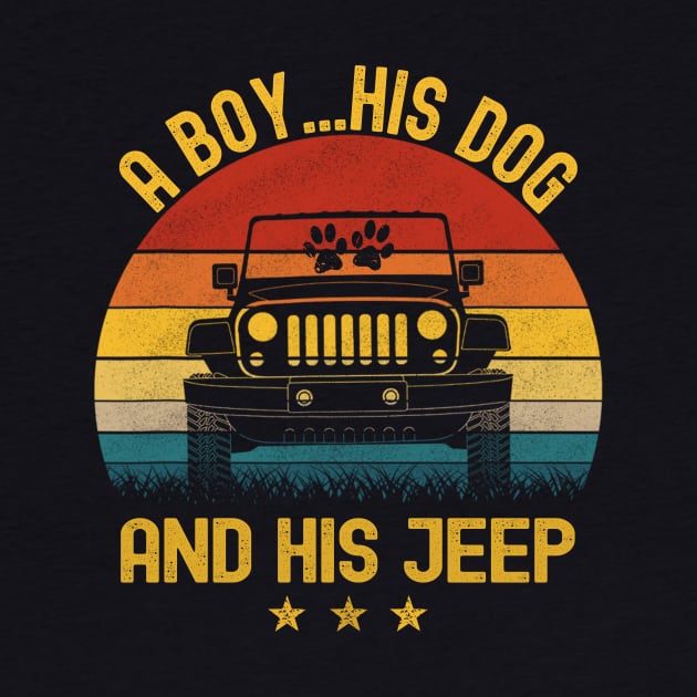 A Boy His Dog And His Jeep Vintage Jeep Jeeps Lover by Jane Sky